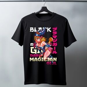 Black Graphic Tee - Anime Design